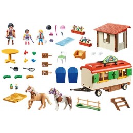PLAYMOBIL® Country - 70510 - Box de poneys et roulotte