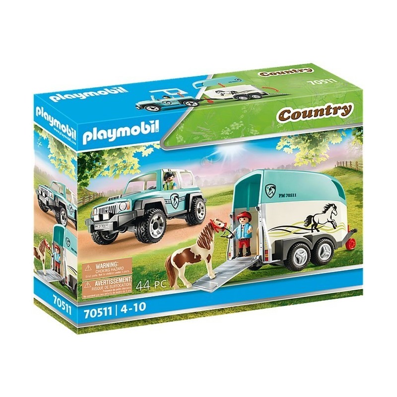 PLAYMOBIL® Country - 70511 - Voiture et van pour poney