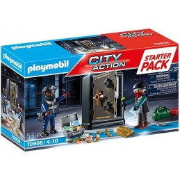 PLAYMOBIL® City Action - 70908 - Starter Pack Policier avec cambrioleur de coffre-fort