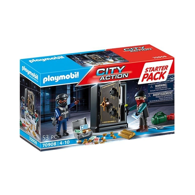 PLAYMOBIL® City Action - 70908 - Starter Pack Policier avec cambrioleur de coffre-fort