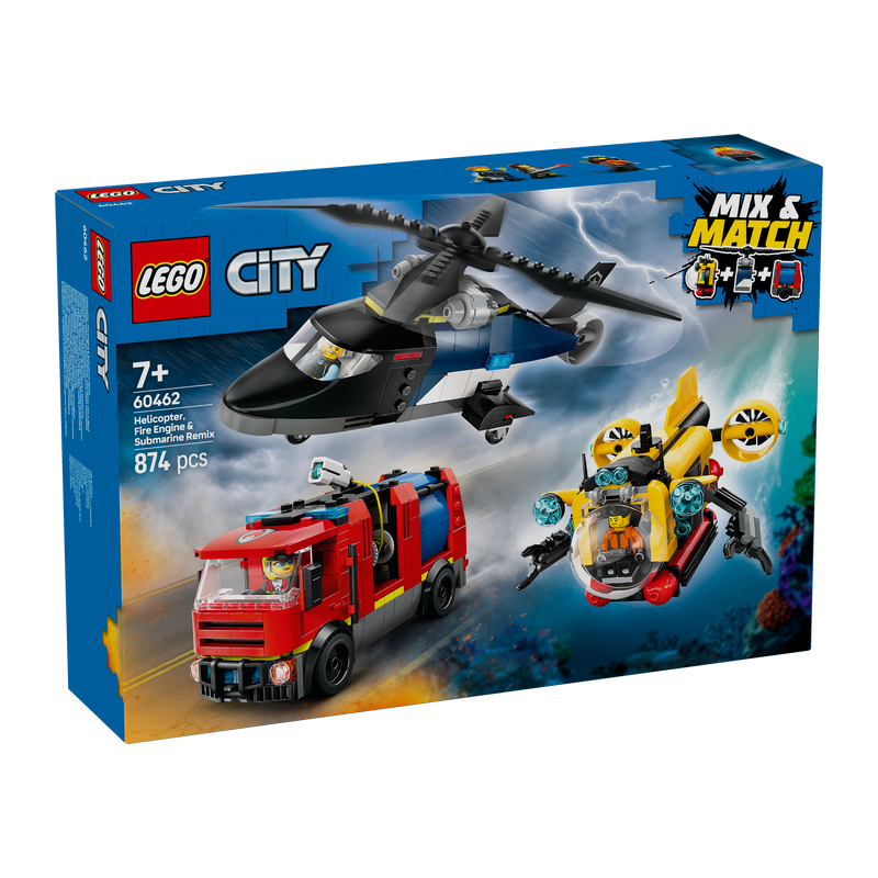 LEGO City 60462 Hélicoptère, camion de pompiers et sous marin modulable LEGO City 60462 Hélicoptère, camion de pompiers et sous marin modulable