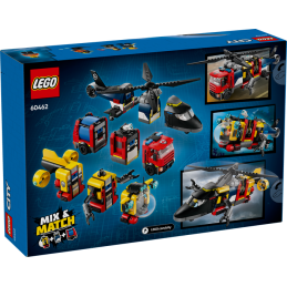 LEGO City 60462 Hélicoptère, camion de pompiers et sous marin modulable