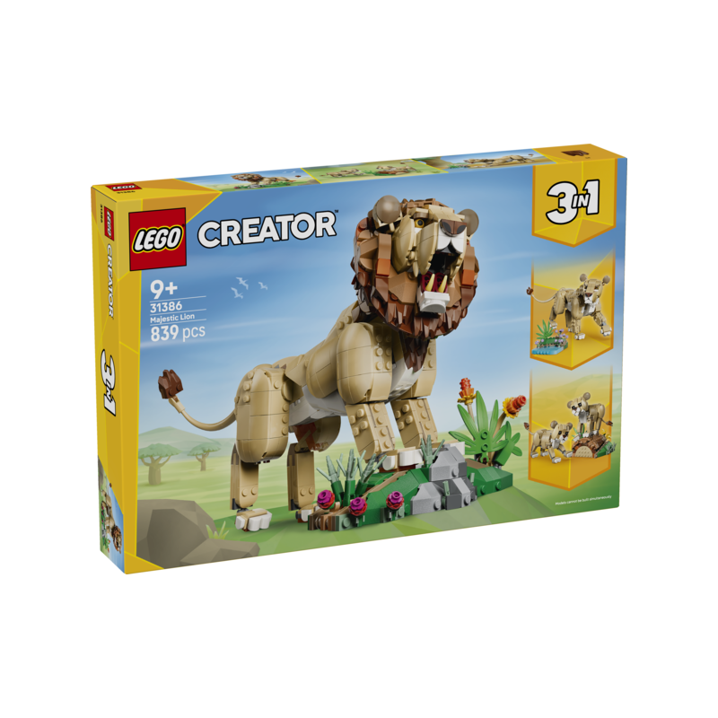 LEGO Creator 3-en-1 31386 Animaux sauvages : le lion